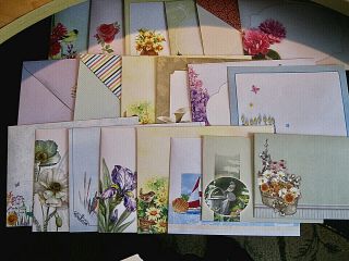 " 35 Assorted & Decorated Envelopes ".  With Wonderful Flowers & Gardens