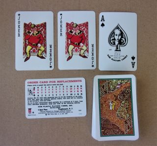 2 DECKS VINTAGE KEM JADE PLAYING CARDS 1969 WITH REORDER CARDS & 2 PLASTIC CASES 2