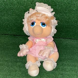 Vintage 1985 Hasbro Softies Muppet Babies Miss Piggy Plush Figure Toy Pawtucket