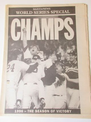 Yankees Win World Series York Daily News Special Edition 1996 Newspaper