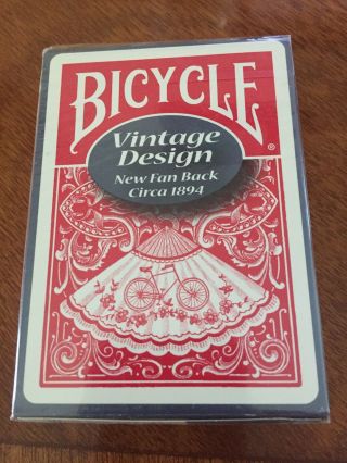 Bicycle Vintage Design Fan Back 1st Print Red Playing Cards Decks