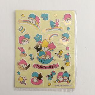 Vintage Sanrio Little Twin Stars Stickers 1984 Gold Foil Made In Japan
