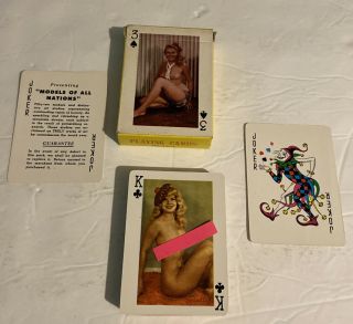 Fortune Brand Playing Cards 1950s Models of All Nations Girlie Pin Up Nudes 3