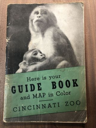 Vintage 1942 Cincinnati Zoo Guide Book With Color Map Zoological Society Of Cinc