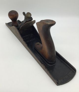 Vintage Shelton No.  5 Hand Plane Smooth Bottom Woodworking Tool Made In Usa