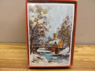 Vintage Alfred Mainzer Box Of 25 Christmas Cards New/old Stock Snow Church