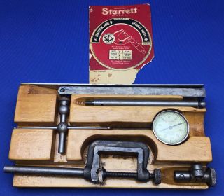 Vintage Starrett 196 Dial Test Indicator Set Machinist Tool