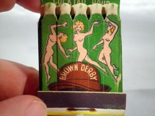 Lion Feature Matchbook - The Brown Derby Chicago - Nude Girlie Girly