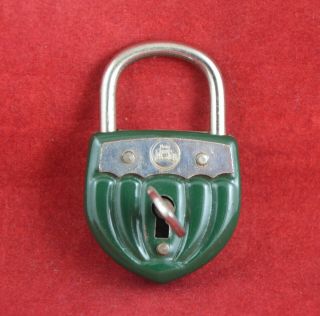 Vintage German Small Steel Pad Lock,  Key Made In Germany