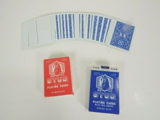 Stud Pinochle Playing Cards & Stud Poker Size Linen Finish Each Full Deck