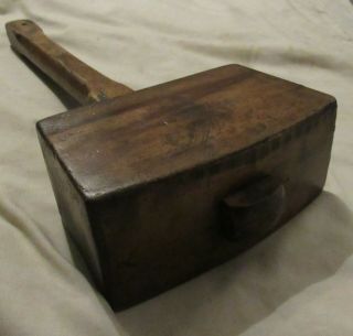 Vintage wooden mallet old woodworking tool old tool 2