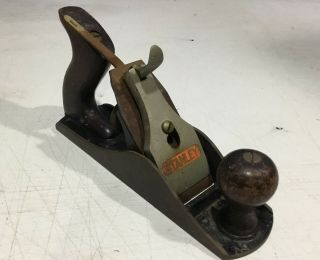 Vintage Stanley Bailey No.  4 Wood Plane Made In The Usa Bottom Is 9 3/4 " Long