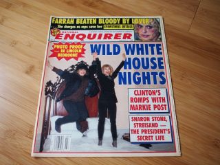1998 National Enquirer Newspaper Mag Farrah Cher Lisa Marie Presley Hil Clinton