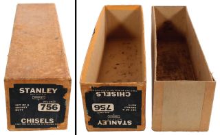 Orig.  Pasteboard Box For Stanley No.  756 Set Of Six Chisels - Mjdtoolparts