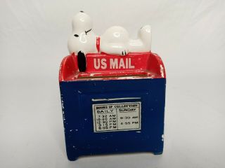 Vintage Snoopy U.  S.  Mail Box Pot Ceramic / Pottery Schulz