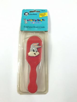 Vintage Gerber Looney Tunes Lovables Baby Bugs Bunny Sculptured Brush Nos