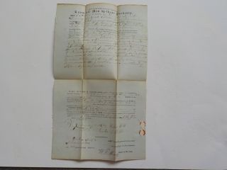 Antique Document 1855 Kennebunk York County Maine Land Real Estate Paper