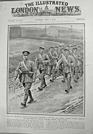 Sinn Fein Easter Rebellion - Dublin,  Ireland - Irish Troops 1916 Newspaper