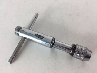 Vintage Ganzstahl Schrader Reversing Ratcheting T - Handle Tap Wrench 5/16