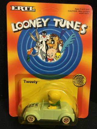 Ertl Looney Tunes Tweety Bird Die Cast Metal Car (1989) In Package
