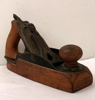 Antique Stanley Rule & Level Co.  Iron,  Wooden Carpentry Plane/ Orig.  Paint 35 Nr
