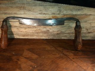 Vintage Ps&w Co 8 " Draw Knife Woodworking Tool Good Handles.