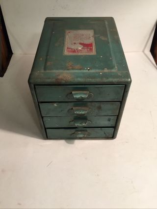 Vintage File A Way Four Drawer Metal Home Office/tools Storage Box