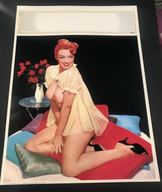 1950s Salesman Sample 12 " X 16 " Color Calendar Sexy Pinup Risque 1712
