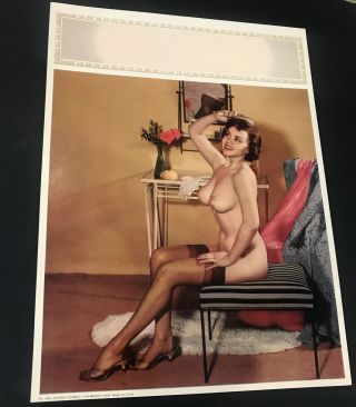 1950s Salesman Sample 12 " X 16 " Color Calendar Sexy Pinup Risque 1672