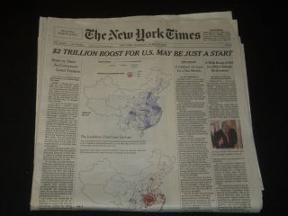 2020 March 26 York Times - $2 Trillion Boost For U.  S.  May Be Just A Start