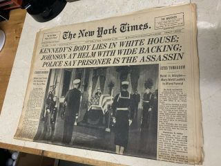 The York Times,  Kennedy Is Killed By Sniper,  November 24 1963,  Jfk