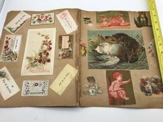Victorian Scrapbook Pages Die Cut Trade Post Card Christmas Dog Duck Hunting Owl
