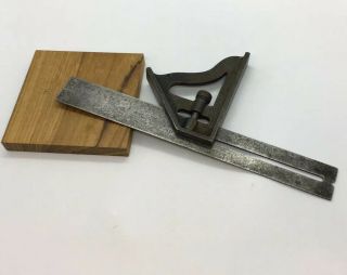 Vintage Stanley Sweetheart No.  21 Combination Slotted 9” Try Miter Square Pat.