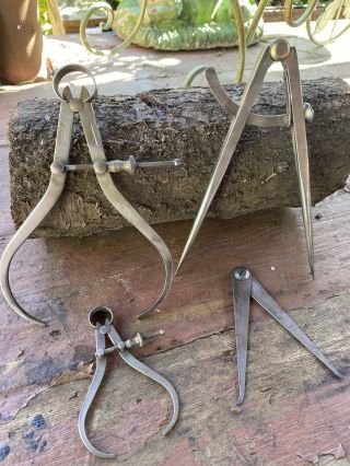 Vintage Machinist Tools Starrett,  Caliper Gauges Dividers Compass Measuring ☆usa