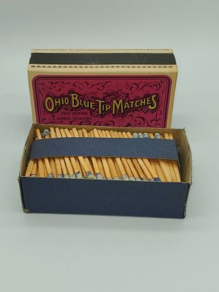 Vintage 1970s Pink Box Of Ohio Blue Tip Matches Matchbox 250 Matches