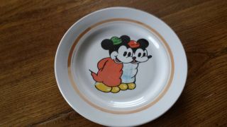 1970s Ussr Latvia Riga Walt Disney Mickey Mouse Porcelain Plate.