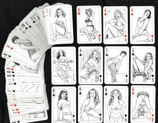Pin - Up Drawings Sexy Ladies Boxed Playing Cards Poker Set Art Game Erotic