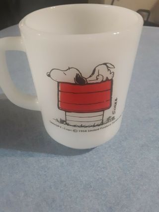 Fire King Snoopy Coffee Mug I Think I 