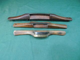 Vintage Wooden Spoke Shave @ 3 Hand Shaves Assorted Collectible Antique Tool