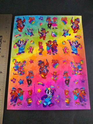 Lisa Frank Sticker Sheet Rare Rainbow Painter Panda Stickers S393 Vtg