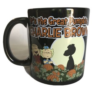 Peanuts Great Pumpkin Believer Snoopy Charlie Brown Halloween Coffee Mug Black