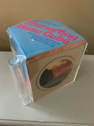 Nos Vintage 1970s Memo Cube Note Pad Cases,  600 Sheets & Pen Holder