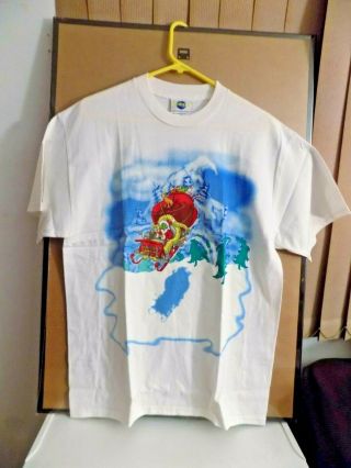 The Grinch Who Stole Christmas On Santa Sleigh Pulled By Max T - Shirt (large)