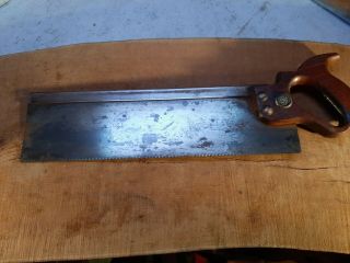 Vintage " Warranted Superior " Tenon Back Saw 14 " X 3 " With 15tpi.  Straight.  Nr