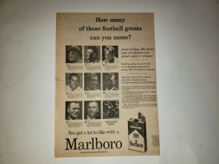 Don Hutson Paul Hornung Johnny Lujack Marlboro Cigarettes 1961 Advertisement Ad
