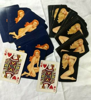 Vintage 1943 Esquire Varga Pinup Playing Card Blonde Red Double 2 Decks - No Box