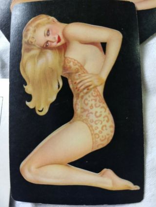 Vintage 1943 Esquire Varga Pinup Playing Card Blonde Red Double 2 Decks - no box 2