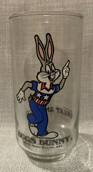 Vintage Bugs Bunny Warner Bros Glass 1982 Marriott’s Great America