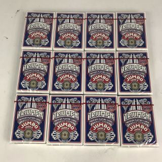 12 Decks Of Jumbo Size Triumph Playing Cards Made In Usa Poker Game Blue