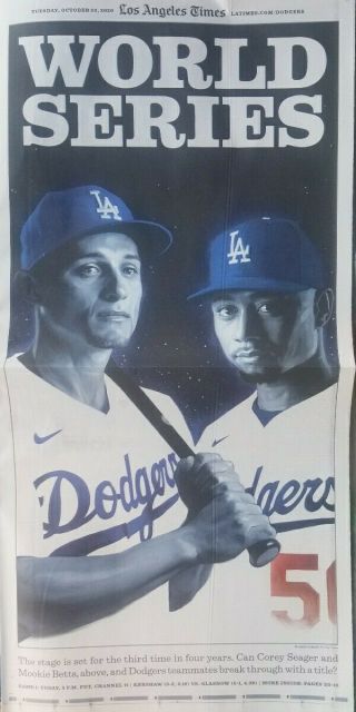 La Times Newspaper Insert - World Series La Dodgers/tampa Bay Rays 2020